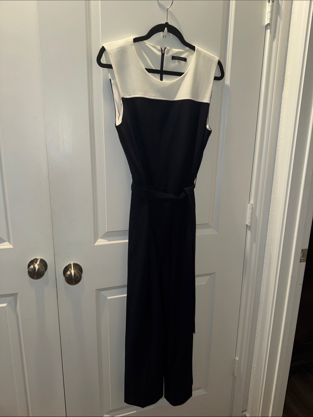 Tommy Hilfiger Navy & White Sleeveless Wide-Leg Jumpsuit Sz 14 in EUC
